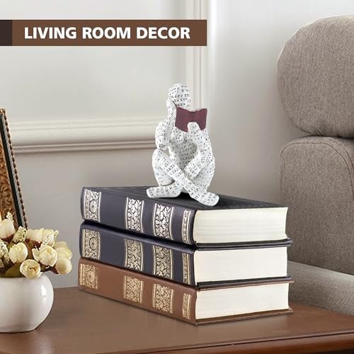 518ChKDEoL._SL500_.jpg GRAPMKTG Home Decor Women Thinker Statue - Modern Abstract Aesthetic Sculpture for Living Room, Office, or Bedroom. - Image 4