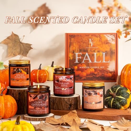 518EyqLqdVL._SL500_.jpg Autumn Candle Set: 4 Natural Soy Wax Candles with Pumpkin, Cinnamon, Vanilla Cupcake, and Apple Scents – Perfect Gift for Fall! - Image 6
