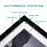 ENGLANT-4 Framed Canvas Set: Black and White Seascape Sunrise Beach & Boat Wall Art, Ready to Hang. - Image 5