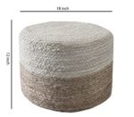S&L Homes Jute Braided Pouf Ottoman - Hand Knitted Boho Footrest for Living Room, Bedroom, Patio (18"x18"x12") - Image 2