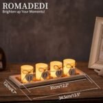 Romadedi Rustic Wooden Candle Holder Set - 4 Glass Tealight Holders for Home Decor, Perfect for Living Room and Gifts. - Image 8