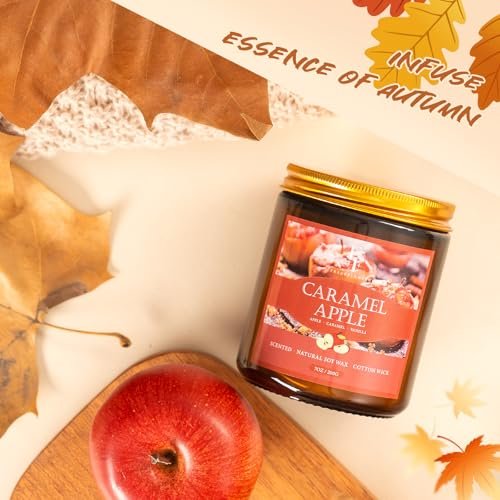 519tWWOZYxL._SL500_.jpg Autumn Candle Set: 4 Natural Soy Wax Candles with Pumpkin, Cinnamon, Vanilla Cupcake, and Apple Scents – Perfect Gift for Fall! - Image 5