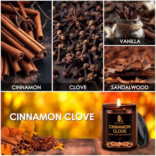 51AKXfROoL._SL500_.jpg Cinnamon Clove Scented Candle | 7oz Fall Soy Candle for Home Decor, 50-Hour Burn Time, Perfect Thanksgiving Gift - Image 2