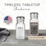 Brighter Barns Glass Salt and Pepper Shakers Set - Rustic Modern Kitchen Decor for Dining Tables. - Image 2