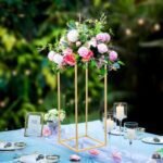 23.6" Gold Wedding Centerpieces – 5-Piece Tall Geometric Floral Vases for Event Decor - Image 9
