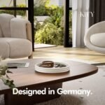 KIVY 11" Round Decorative Concrete Tray - Modern Coffee Table Centerpiece for Living Room & Bedroom (Cream) - Image 5