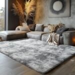 Ultra Soft 5x8 Shag Area Rugs for Bedroom & Living Room, Fluffy Tie-Dye Grey Indoor Carpet for Kids’ Rooms & Nursery Decor. - Image 2