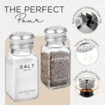 Brighter Barns Glass Salt and Pepper Shakers Set - Rustic Modern Kitchen Decor for Dining Tables. - Image 4