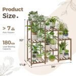 Bamworld 3-Tier Plant Stand - Indoor/Outdoor Wooden Shelf for Plant Display & Boho Decor. - Image 6