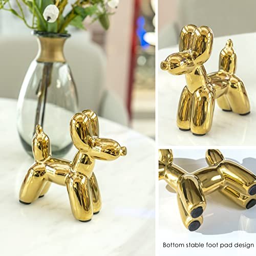 51CORUd5nyL._SL500_.jpg Notakia Cute Ceramics Balloon Dog Statue: Handmade Modern Animal Decor for Living Room Accents - Image 6