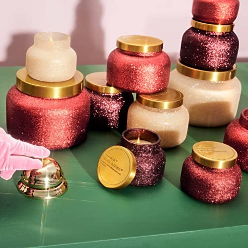 51EZRW8I5RL._SL500_.jpg Capri Blue Tinsel & Spice Petite Glam Jar Candle - Juniper, Cinnamon, Vanilla, 8 oz Red Glitter Candle for Christmas Decor. - Image 6