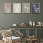 Set of 4 Framed Boho Wall Art - Minimalist Botanical Prints for Rustic Farmhouse Decor (Brown, 12x16) - Image 7