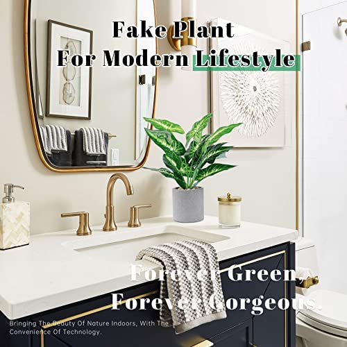51GAz0Y7dL._SL500_.jpg Der Rose 2 Pack of Fake Tropical Plants - Artificial Indoor Decor for Home & Office, Sage Green - Image 8