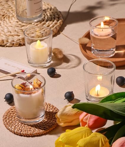 51GO05sNbhL._SL500_.jpg Letine 36-Pack Clear Glass Votive Candle Holders for Weddings, Home Decor, and Holidays. - Image 7