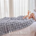 BENVWE Soft Fluffy Faux Fur Throw Blanket, Luxurious Light Grey Minky, 63" x 80", Perfect Cozy Gift for Women - Image 3