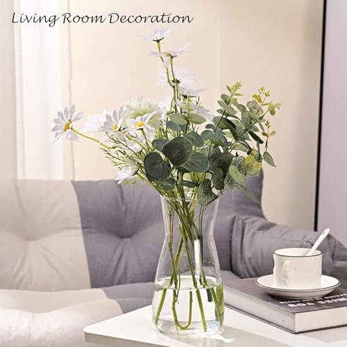 51Ho7-wioxL._SL500_.jpg 8-Inch Clear Glass Flower Vases for Centerpiece Decor | Modern Boho Style for Weddings & Gifts - Image 8
