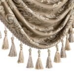 Loom and Mill Luxury Waterfall Valance - Elegant Jacquard Curtain with Tassels for Living Room, Bedroom (Light Coffee, 79" W, 1 Panel) - Image 5