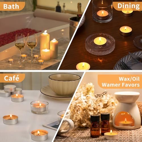 51IgxPvlW1L._SL500_.jpg 100% Natural Soy Tealight Candles | 100 Pack | Unscented, Long Burning for Weddings & Shabbat - Image 6