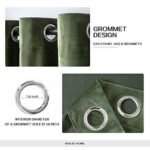 MIULEE Olive Green Velvet Curtains – Elegant Grommet Drapes, Soundproof & Thermal Insulated, 52x84" (Set of 2) for Classic Decor. - Image 2