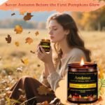 Vanilla Pumpkin Scented Candle - 7oz Soy Candle for Fall, 50hr Burn Time, Perfect Autumn Gifts. - Image 4