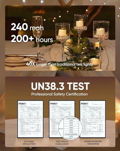51Jqh2KtVQL._SL500_.jpg Homemory 48-Pack Flameless Flickering Tea Light Candles, 200+ Hours Battery Life, Ideal for Weddings, Proposals, and Anniversaries, Ø1.5'' × H1.3'' White Base. - Image 6