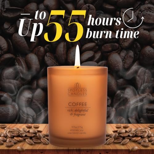 51KO88HmxpL._SL500_.jpg Coffee Candle - 9.7oz Frosted Jar with Wooden Wick, Gift Box & Branded Ship for Aroma Enthusiasts! - Image 2