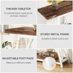 Tribesigns 70.9" Extra Long Industrial Console Table with 2-Tier Storage for Living Room & Hallway, White & Brown. - Image 7