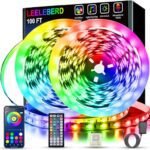Leeleberd Led Lights for Bedroom 100 ft (2 Rolls of 50ft) Music Sync Color Changing RGB Led Strip Lights with Remote App Control Bluetooth Led Strip, Lights for Room Home Kitchen Party Decor