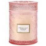 Rose Scented Candles, Mothers Day Candles Gifts for Women, Pink Luxury Large Decorative Candle in Glass, 19oz Natural Soy Wax for Home