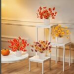 Luiywan 4-Piece Fake Potted Plants, Autumn Flowers with Vase - Ideal for Indoor/Outdoor Decor! - Image 3