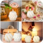 Threlaco 2-Pack Large Handmade Knot Ball & Swirl Pillar Candles - Scented Soy Wax for Home Decor & Gift - Image 6