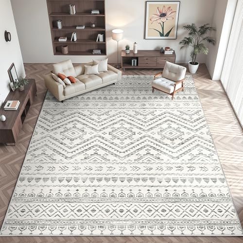 51NNZHM7EUL._SL500_.jpg Miukiki 8x10 Moroccan Area Rug: Washable, Non-Slip, Soft Indoor Carpet for Living Room, Bedroom, Dining Room (Grey) - Image 8
