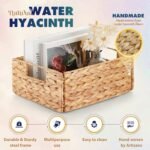 BLUEWEST Water Hyacinth Storage Baskets (Set of 6) – Stylish, woven organizers with handles for laundry and shelf storage. - Image 2