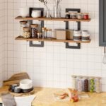 HOOBRO 15-Inch Wall Shelf Set of 2 - Rustic Brown & Black, 2-Tier Storage Shelves for All Rooms - Image 3