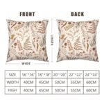 Burnt Orange Floral Pillow Covers, 20x20 Set of 2 – Autumn Wildflower Rustic Cushions for Fall Decor. - Image 7