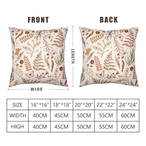 51PBgoSLX9L._SL500_.jpg Burnt Orange Floral Pillow Covers, 20x20 Set of 2 – Autumn Wildflower Rustic Cushions for Fall Decor. - Image 7