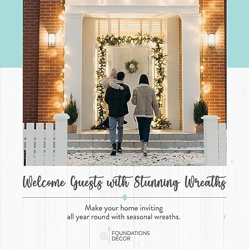 51PPB-ZIgGL._SL500_.jpg Rustic Small Wreath - Stylish Seasonal Decor for Living Room, Entryway & Kitchen by Foundations Decor - Image 2