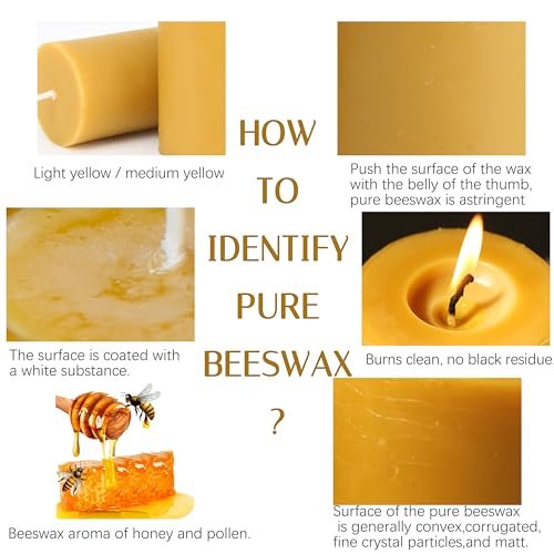 51PRbEpCjxL._SL500_.jpg 4-Pack Natural Beeswax Candles: Long-Lasting 140-Hour Burn Time, Smokeless & Dripless, Organic Pillar Candles for Home Use. Perfect Emergency Light! - Image 7