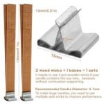 MAQIHAN 100 Wood Wicks for Candle Making – Smokeless Crackling Wicks for Soy & Paraffin Wax (50 Sets) - Image 2