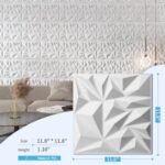 Art3d 33-Pack 3D Wall Panels, 12x12 inch White Diamond Design for Modern Gaming Room Decor. - Image 4
