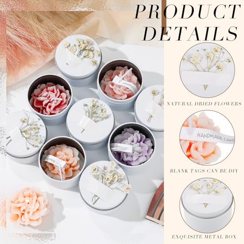 51TdhyYHqFL._SL500_.jpg Threlaco 12-Piece Scented Candle Set for Bridesmaids - Soy Wax Floral Gifts for Weddings & Showers - Image 4