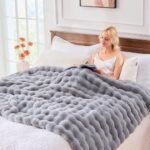 BENVWE Soft Fluffy Faux Fur Throw Blanket, Luxurious Light Grey Minky, 63" x 80", Perfect Cozy Gift for Women - Image 7
