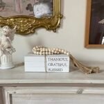 Decorative White Faux Books for Home Decor - Rustic Farmhouse Stacked Display (Thankful Grateful Blessed) - Image 4