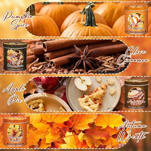51VuqawIYAL._SL500_.jpg Lanpn Fall Scented Candles Gift Set: 4-Pack 36oz Soy Candles - Autumn Pumpkin Aromatherapy for Home Decor. - Image 2