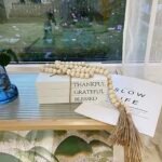 Decorative White Faux Books for Home Decor - Rustic Farmhouse Stacked Display (Thankful Grateful Blessed) - Image 2