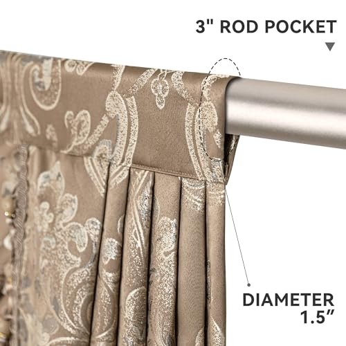 51WCjiopOL._SL500_.jpg Loom and Mill Luxury Waterfall Valance - Elegant Jacquard Curtain with Tassels for Living Room, Bedroom (Light Coffee, 79" W, 1 Panel) - Image 4