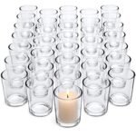 Letine 36-Pack Votive Candle Holders - Clear Glass Tea Light Holders - Glass Votive Candle Holder Bulk for Wedding Centerpieces/Home Table Decor/Propose/Christmas and Thanksgiving