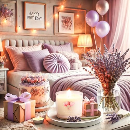 51Wl6aptsYL._SL500_.jpg CHILLFLAME Birthday Candles Gift Set - Scented Votive Candles for Stress Relief, 3-Pack 7 oz (Pink, Purple, White) for Women & Men. - Image 4