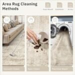 9x12 Non-Slip Vintage Area Rugs – Machine Washable, Lightweight Beige Rugs for Living Room, Bedroom, Dining Room, Home Office - Image 5