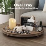 FESTWIND Oval Wooden Decorative Tray for Coffee Table, Kitchen, Entryway - Small Beaded Holiday Decor - Image 2